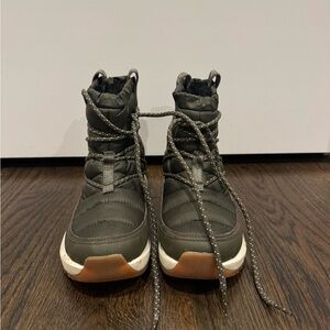 The North Face Green ThermoBall Lace Up Winter Boots